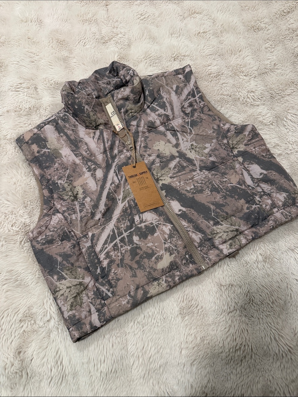 Camo puff vest